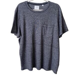 Billy Reid | Men’s Crew Neck Short Sleeve Tee Shirt Pocket Heathered Gray XL